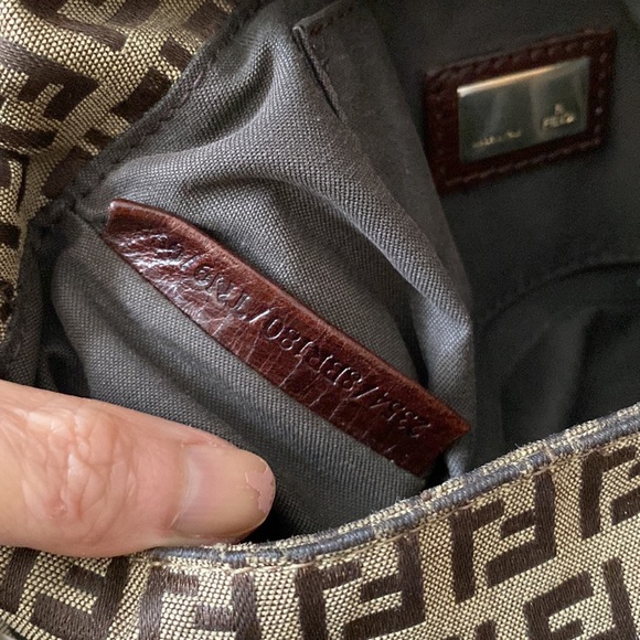 Fendi Vintage Zucchino Mini Mamma Baguette Dark Brown Canvass Leather - Picture 12 of 15